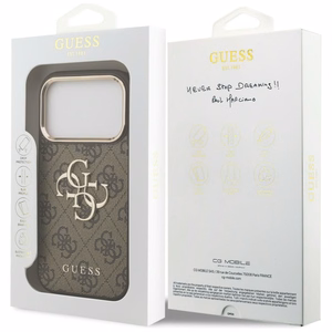 GUESS GUE005483 (PU W/ Big 4G Classic Logo) kaitseümbris seadmele iPhone 18 Pro / 17 Pro, värv: pruun ja kuldne