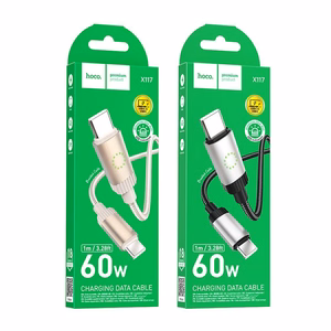 Kaabel USB C to USB C Hoco 3A 60W 1 m X117 must