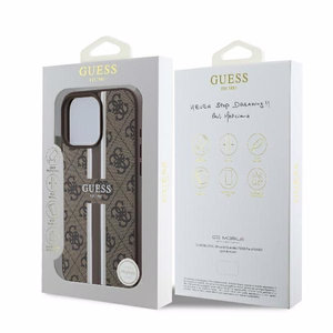 Guess 4G Printed Stripes MagSafe iPhone 16 Pro Ümbris - Brown
