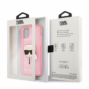 Karl Lagerfeld Glitter Karl's Head Case for iPhone 13 mini - Pink