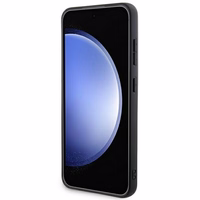 DKNY Leather Mono Stripe & Metal Logo ümbris jaoks Samsung Galaxy S24+ - must