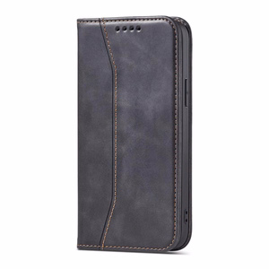 Чехол Magnet Fancy для iPhone 14 с откидной крышкой кошелёк подставка чёрный