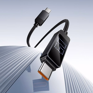 Hoco U154 USB-C–USB-C-kaabel punktmaatriks-LCD-ekraaniga, 3 A, 60 W, 1 m, must