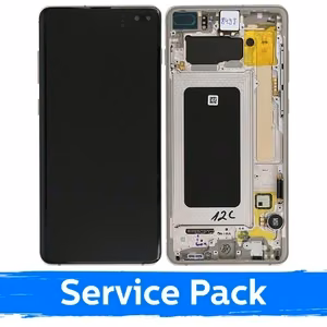 LCD ekraan ühilduv Samsung G975 S10 Plus raamiga / Ceramic White / (Service Pack)