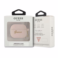 Guess GUA3LSCHSP AirPods 3 ümbris roosa/roosa Silikoonist Charm Heart Collection