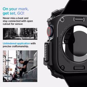 Spigen Rugged Armor Case for Apple Watch 10 46mm - Black