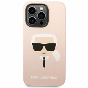 Karl Lagerfeld KLHCP14XSLKHLP iPhone 14 Pro Max 6.7" жёсткий чехол розовый/розовый Silicone Karl`s Head