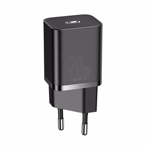 Baseus Super Si 20W USB-C laadija + USB-C – Lightning kaabel 1 m, must