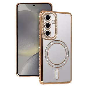 Bling Magsafe Ümbris jaoks Samsung Galaxy S25 FE kuldne