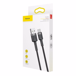 Baseus Cafule USB-C kaabel 2A, 2 m, hall/must (CATKLF-CG1)