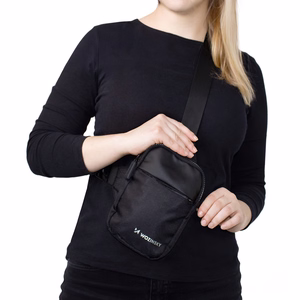 Wozinsky WMS-W1 veekindel unisex mini õlakott telefonile kahe lahtriga - must
