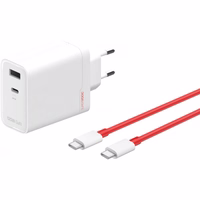 Laadija OnePlus SuperVOOC 120W USB-C/USB-A + USB-C USB-C kaabel valge