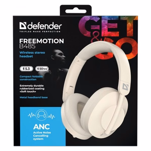 DEFENDER kõrvaklapid mikrofoniga BLUETOOTH B485 ANC BEIGE 63486