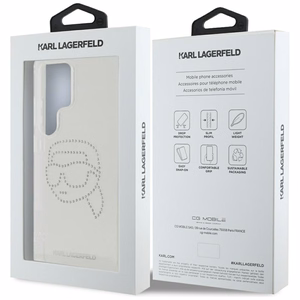 KARL LAGERFELD ümbris jaoks SAMSUNG S25 Ultra KLHCS25LHKHDCELT (IML Rhinestones K Head) läbipaistev