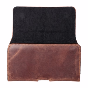 ROYAL Crazy Horse universal horizontal leather belt holster size 3XL jaoks Umidigi Bison 2 Pro / GT2 Pro 5G / X10 Pro / 202 DOOGEE S98 / S96 Pro / S88 Pro / S58 Pro 6 / S40 Pro HAMMER Blade 5G / Iron 3 / Blade 3 CAT S53 brown