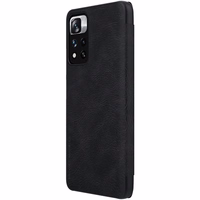 Nillkin Qin Case Case for Xiaomi Redmi Note 11 Pro+ (Hiina) / Redmi Note 11 Pro (Hiina) / Mi11i HyperCharge Camera Protector Holster Cover Flip Case Black