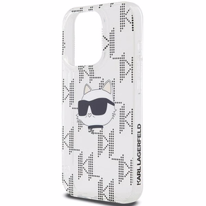 Karl Lagerfeld IML Choupette Head & Monogram ümbris jaoks iPhone 15 Pro - läbipaistev