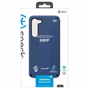 Speck Presidio2 Grip ümbris seadmele Samsung Galaxy S23+, libisemiskindla haardega, Coastal Blue / Black mustriga