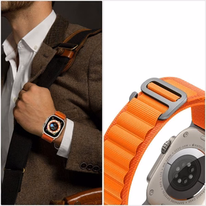 TECH-PROTECT NYLON PRO APPLE WATCH 4 / 5 / 6 / 7 / 8 / 9 / SE / ULTRA 1 / 2 (42 / 44 / 45 / 49 MM) TITAAN/OLIIVIROHELINE