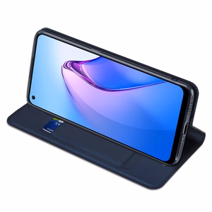 Dux Ducis Skin Pro ümbris Oppo Reno 8 flip cover kaardi rahakoti stend sinine
