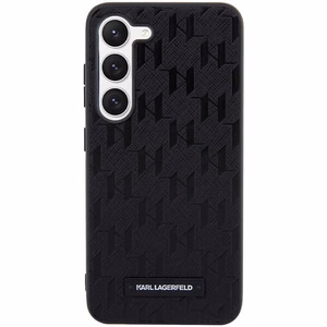 Karl Lagerfeld Saffiano Mono Metal Logo ümbris jaoks Samsung Galaxy S24 - must