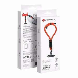 FORCELL F-DESIGN R10X40 wrist phone lanyard with adjustable length (max 20cm in the loop) punane