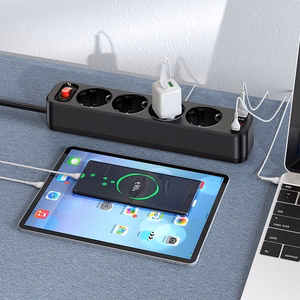 Charger-power strip Hoco NS1 (2xUSB; 1xUSB-C; 4xEU socket; 3A 20W) black