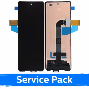 LCD ekraan ühilduv Samsung F916 Z Fold2 (välimine) must (Service Pack)