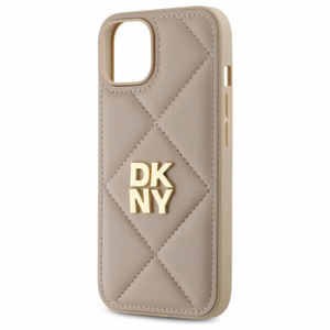 DKNY Quilted Stack Logo iPhone 14 Ümbris - Beige