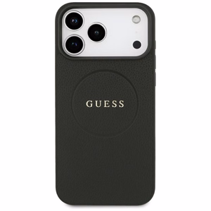 Guess Grained Gold Ring MagSafe ümbris mudelile iPhone 18 Pro Max / 17 Pro Max – värv: must
