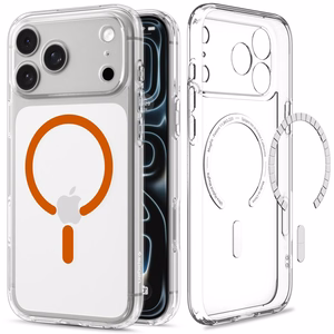 Spigen Ultra Hybrid MagSafe ümbris iPhone 18 Pro / 17 Pro jaoks, läbipaistev oranž