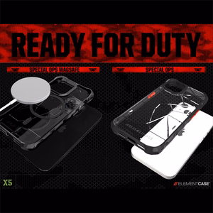 Element Special Ops X5 ümbris seadmele iPhone 14 Plus, Mil-Spec-kukkumiskaitsega, must ja suitsune