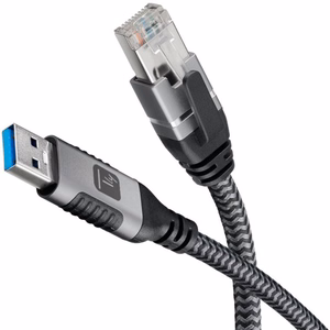Techly ICOC U3A-RJ45-010 võrgukaabel Must, Hõbedane 1 m Cat6 F/UTP (FTP)
