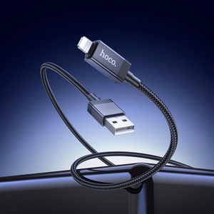 Cable USB A to Lightning Hoco 2,4A with display 1 m X118 black