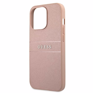 Guess GUHCP13XPSASBPI iPhone 13 Pro Max 6.7" розовый/розовый жёсткий чехол Saffiano Stripe