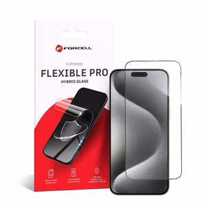Hybrid glass to iPhone 15 PRO MAX Forcell Flexible 5D must