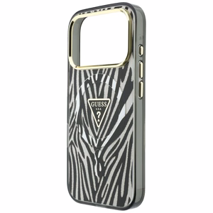 Guess IML Zebra Glitter Triangle Logo MagSafe ümbris mudelile iPhone 18 Pro / 17 Pro – värv: hõbedane