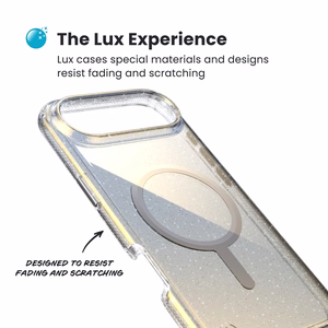 Speck Presidio Lux Glitter MagSafe ümbris seadmele iPhone Air, Clear / Hyper Mirror Glitter värvitoonis