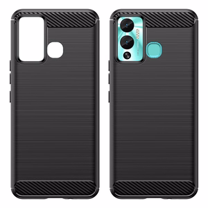 Carbon Case чехол для Infinix Hot 12 Play NFC / Hot 12 Play гибкая силиконовая карбоновая крышка чёрный