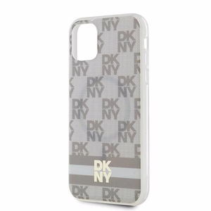 DKNY IML Checkered Mono Pattern & Printed Stripes MagSafe ümbris jaoks iPhone 11 / Xr - beige