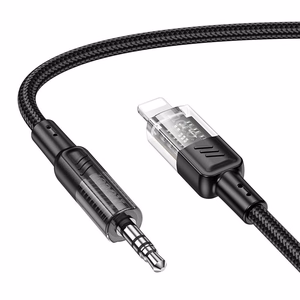 AUX kaabel Jack 3,5 mm Lightning Hoco 1,2 m UPA27 must