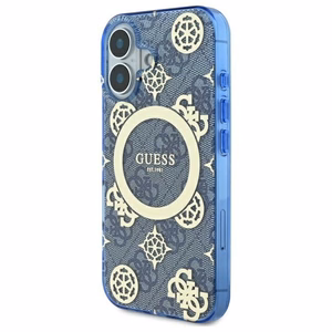 Guess IML Peony jaoks 4G Background MagSafe ümbris jaoks iPhone 16 - sinine