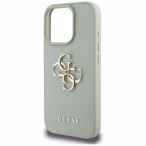 Guess Grained Big 4G Logo Small Classic Logo ümbris jaoks iPhone 16 Pro - roheline