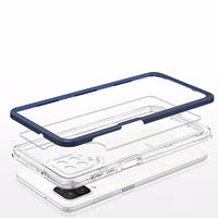 Läbipaistev 3in1 ümbris Samsung Galaxy A12 5G Frame Gel Cover Sinine
