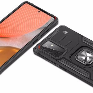 Wozinsky Ring Armor Case Kickstand Tough Rugged Cover for Samsung Galaxy A72 4G punane