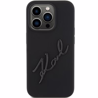 KARL LAGERFELD ümbris jaoks IPHONE 15 Pro KLHCP15LSKSBMCK (Silicone Karl Script Logo) must