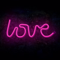 Neon LED Light LOVE roosa Bat + USB FLNE05 Forever Light