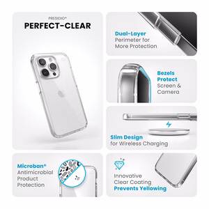 Speck Presidio Perfect-Clear ümbris seadmele iPhone 15 Pro, läbipaistev