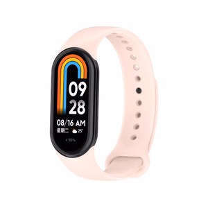 СИЛИКОНОВЫЙ РЕМЕШОК MI BAND 8/M8 (1). СВЕТЛО-РОЗОВЫЙ