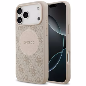 GUESS ümbris jaoks IPHONE 17 Pro Max compatible with MagSafe GUHMP17XP4PGRSGP (PU 4G Circle W/ Classic Logo) roosa